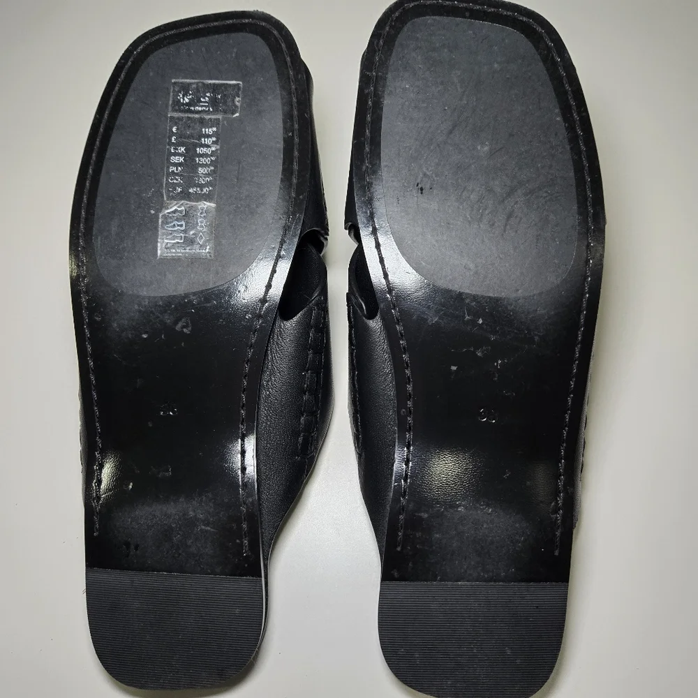 COS Womens Crossover Leather‎ Sandal Size 7.5 Black Slides Minimalist Staple - Picture 8 of 11